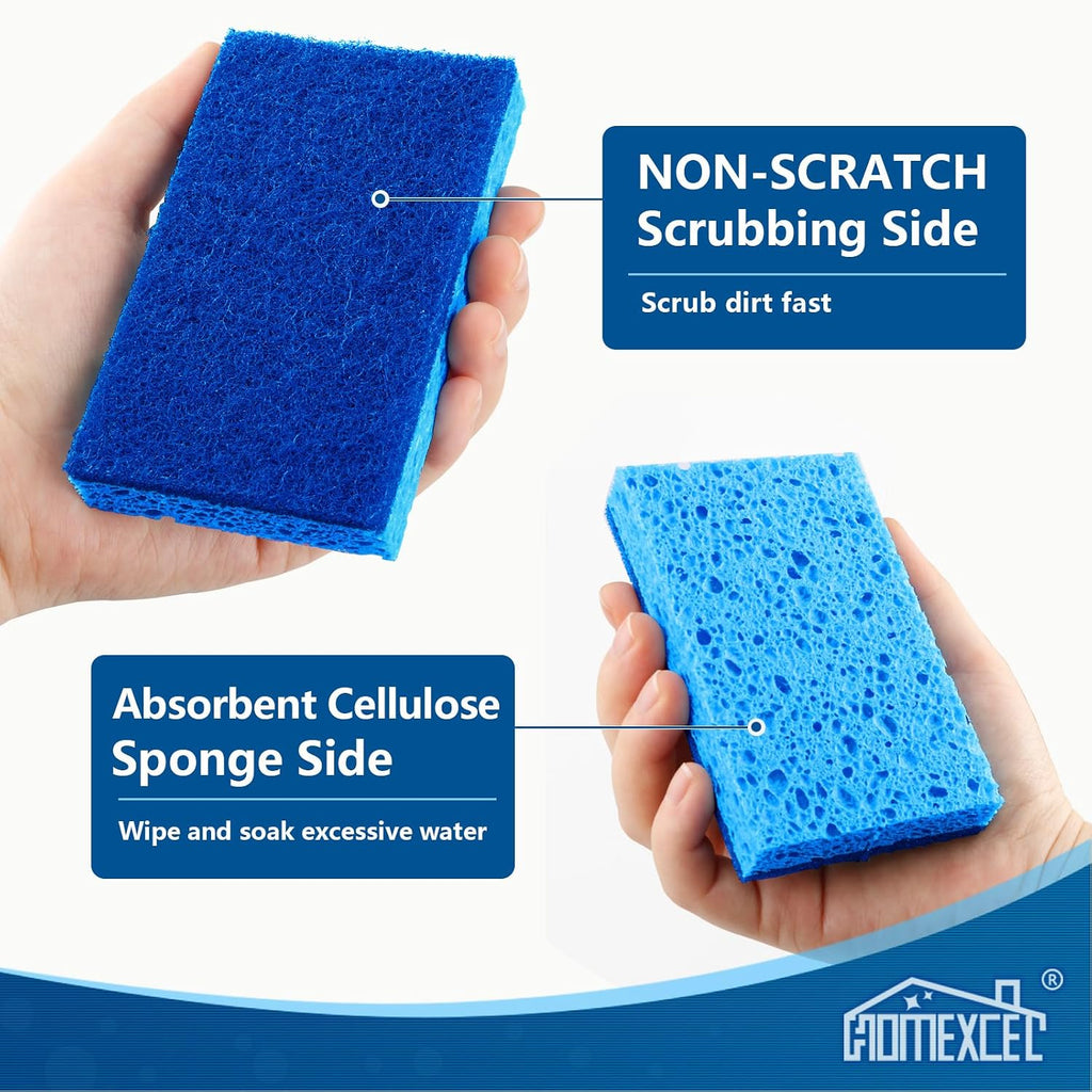 HOMEXCEL Sponges Kitchen 24 Pack, Non Scratch Scrub Dish Sponge for Dishes