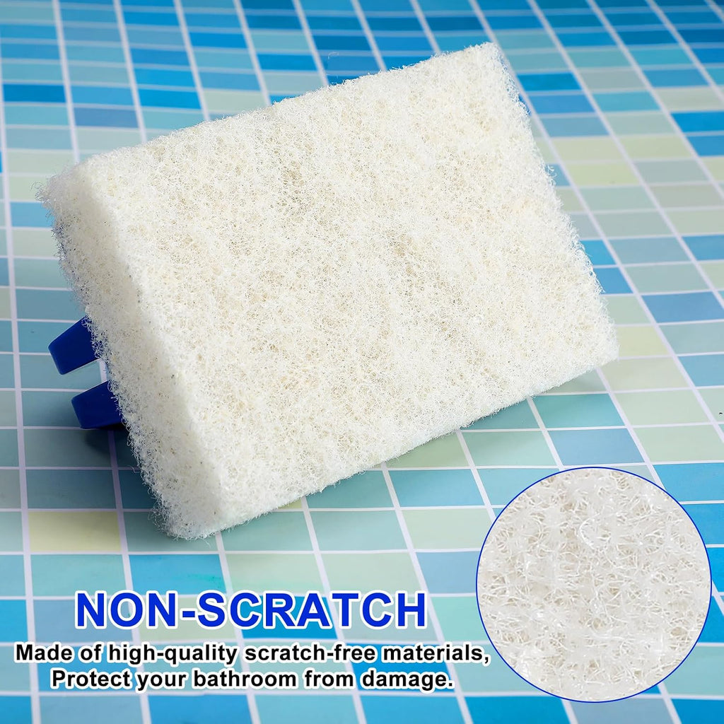 Maxdot 18 Pcs Handled Bath Scrubber Sponge Scrub Pad with Handle Cleaning