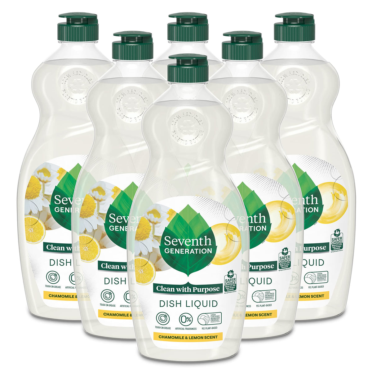 Seventh Generation Dish Soap Fresh Lime & Ginger Scent 1 count Dishwashing Soap Dish Detergent Liquid Soap 19 oz