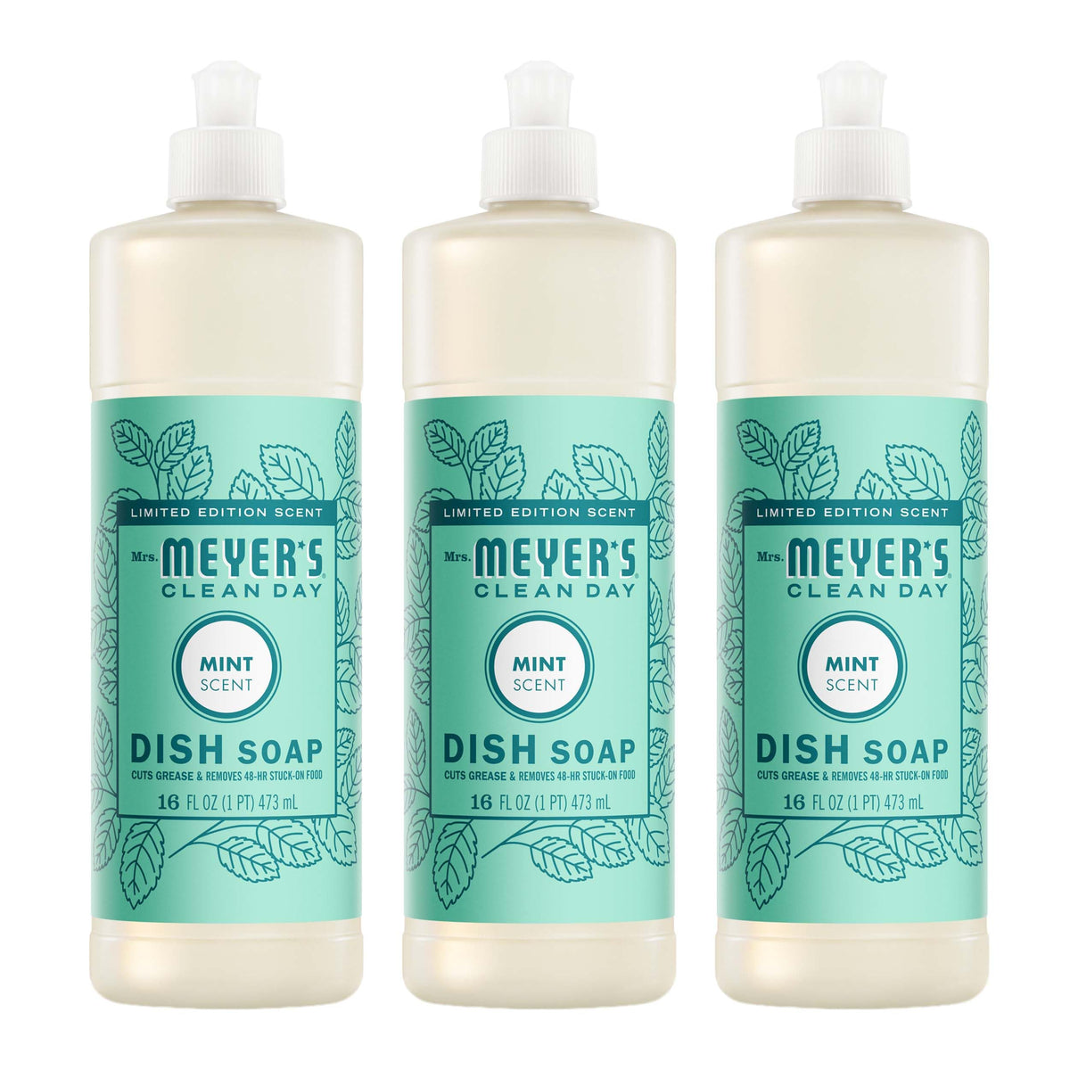 MRS. MEYER'S CLEAN DAY Liquid Dish Soap, Peony Scent, 16 Fl Oz Bottle