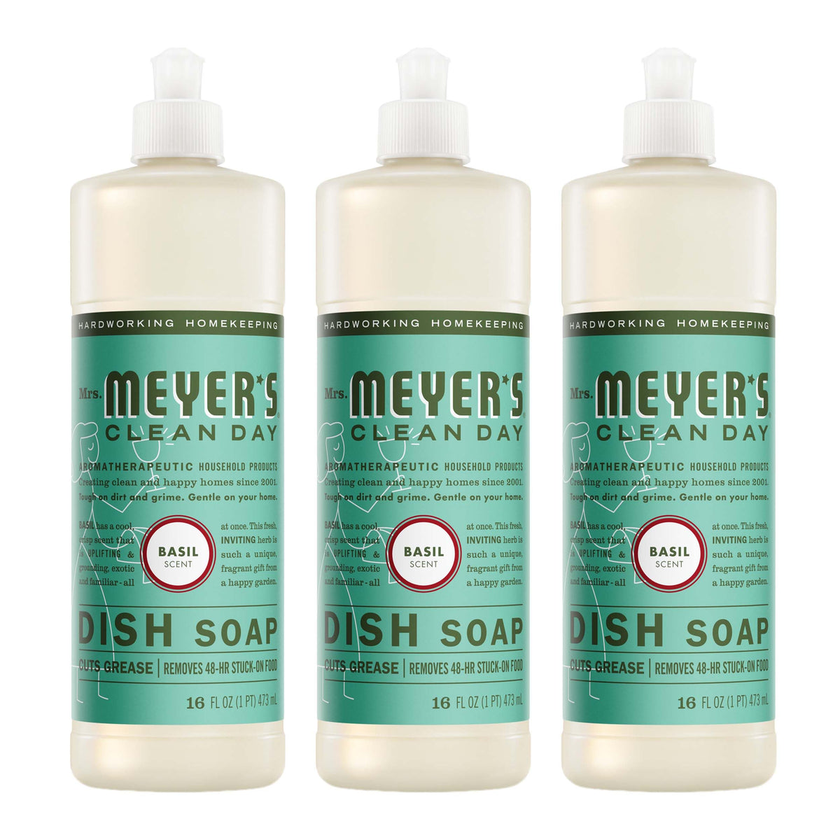 MRS. MEYER'S CLEAN DAY Liquid Dish Soap, Apple Cider, 16 fl oz, 3 Pack