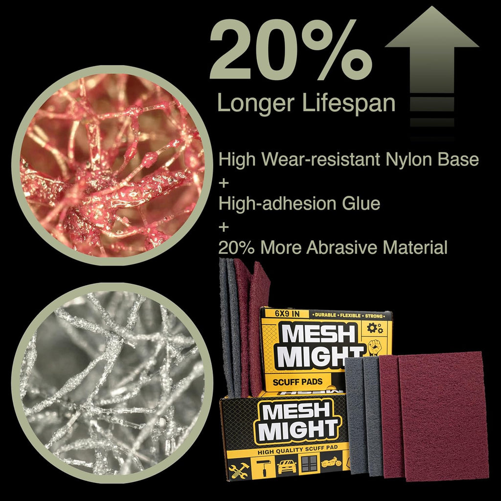 Non-Woven Scuff Pads, 6 x 9 Inch, 12-Pack, Multi-Grit