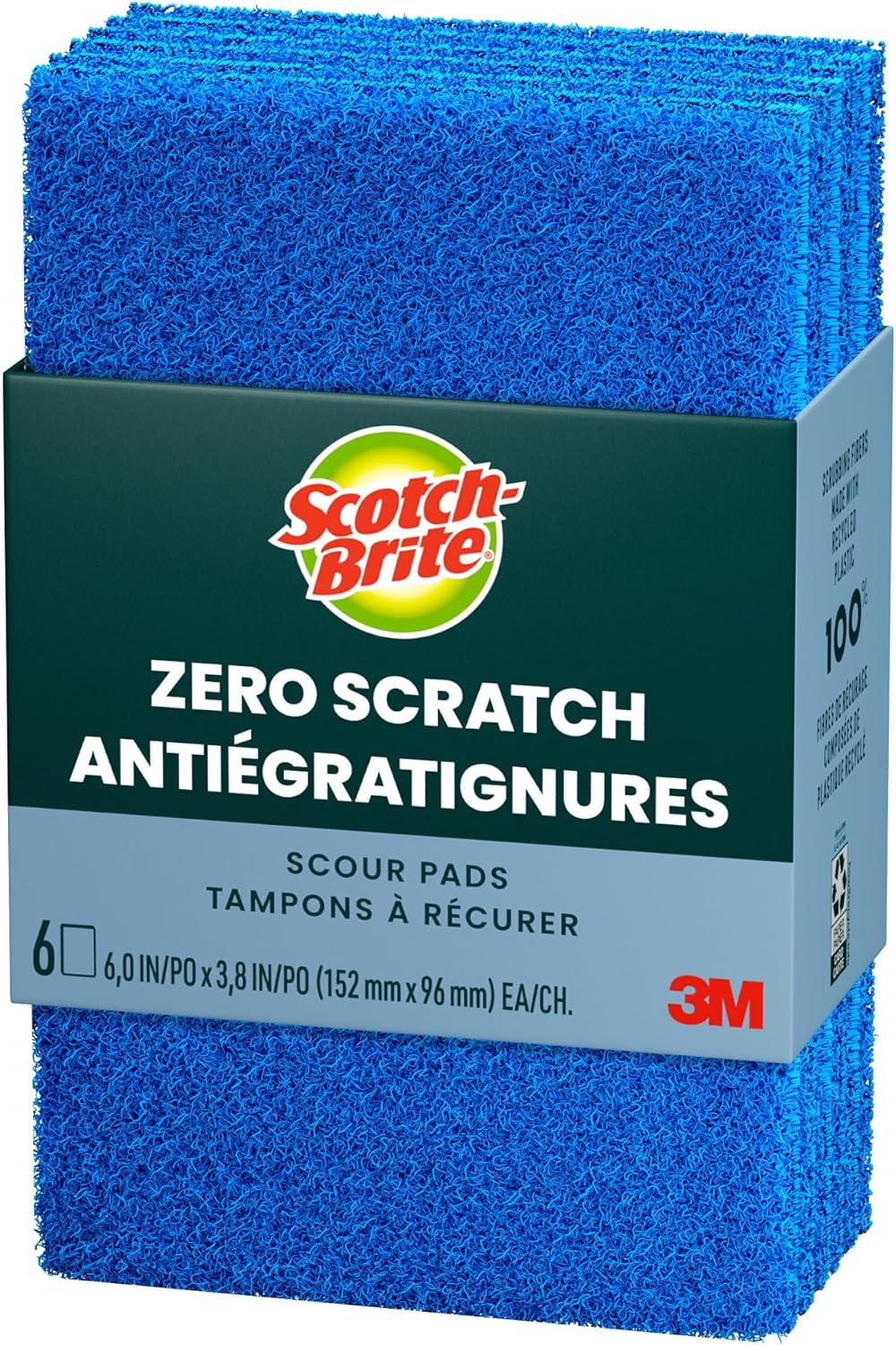 Scotch-Brite Zero Scratch Scouring Pad, 30 Pack
