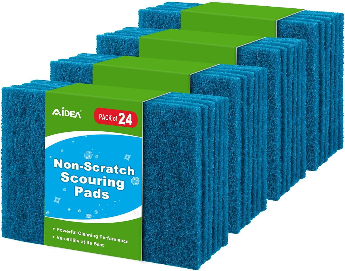 AIDEA Non-Scratch Scouring Pads 24PK, Dish Scrubber Pads, 5.5in*3.5in