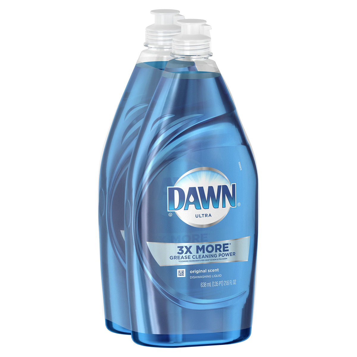 Dawn Ultra Original Dish Soap Refill Jug Large Size Blue Liquid Dishwashing Detergent, Powerful Soap for Grease, 51.5oz (Pack of 2)