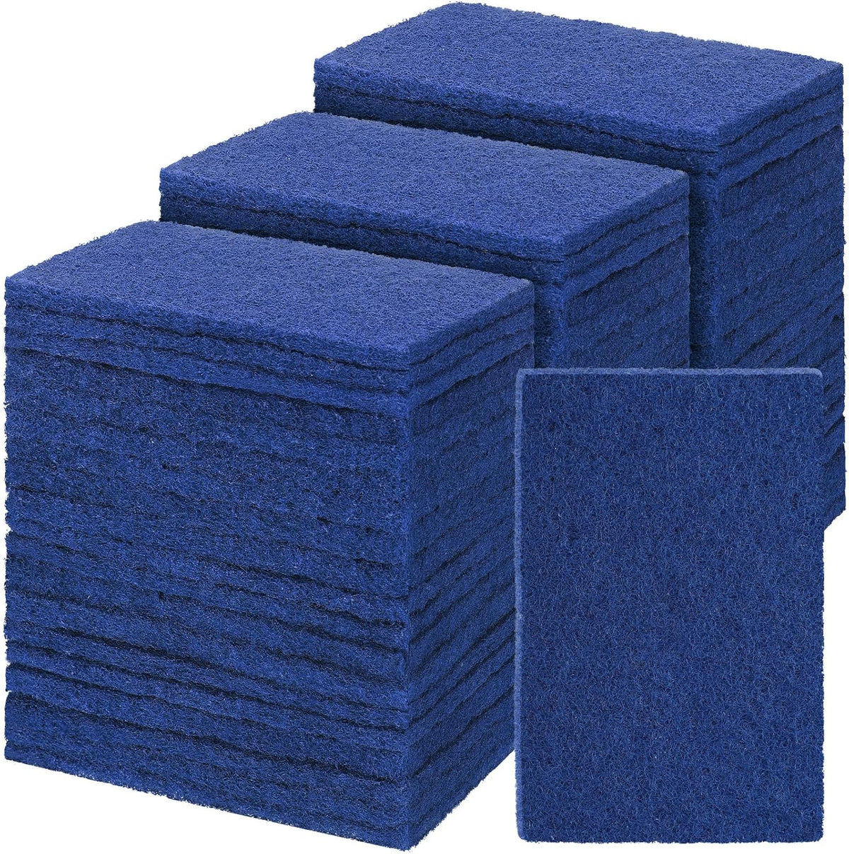 Hoolerry 100 Pcs Heavy Duty Scouring Pads Bulk for Kitchen Dish, Blue