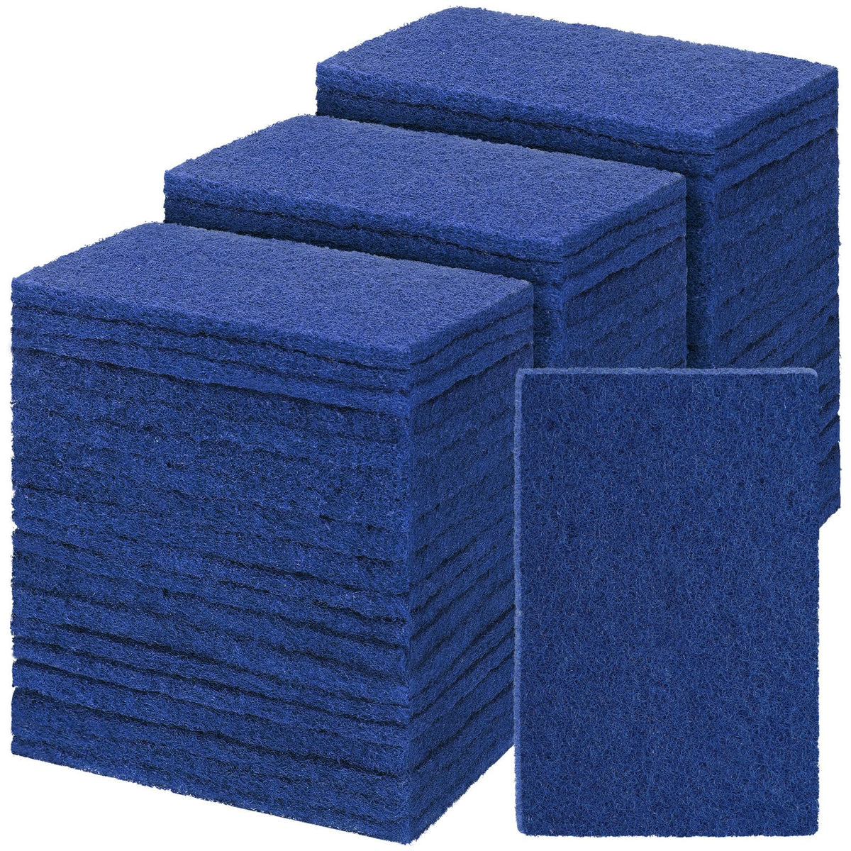 Hoolerry 100 Pcs Heavy Duty Scouring Pads Bulk for Kitchen Dish, Blue