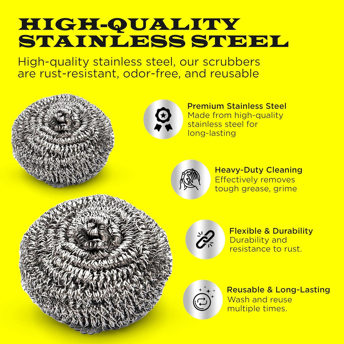 Steel Wool Scrubber Scourer Simba for Cleaning – Scourers 12 Pack