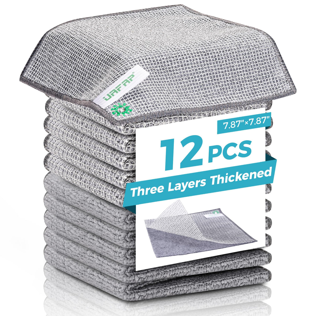 12pcs Upgrade 3-Layer Non-Scratch Steel Wool Dish Rags for Washing Dishes