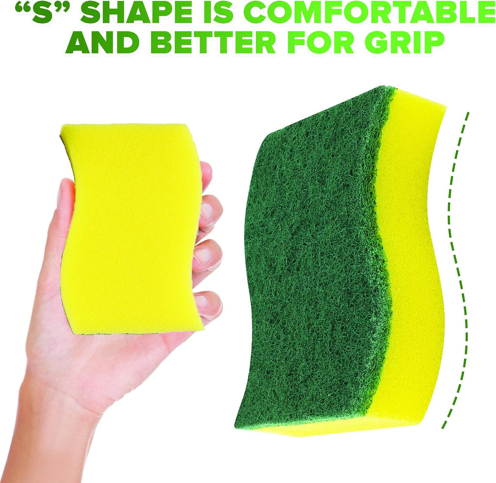 (24 Pack) Heavy Duty Scrub Sponges by SCRUBIT – Kitchen Dish, Sink and Bathroom Cleaning Scrubber Sponge - with Non-Smell Scouring Pad [New Packaging]