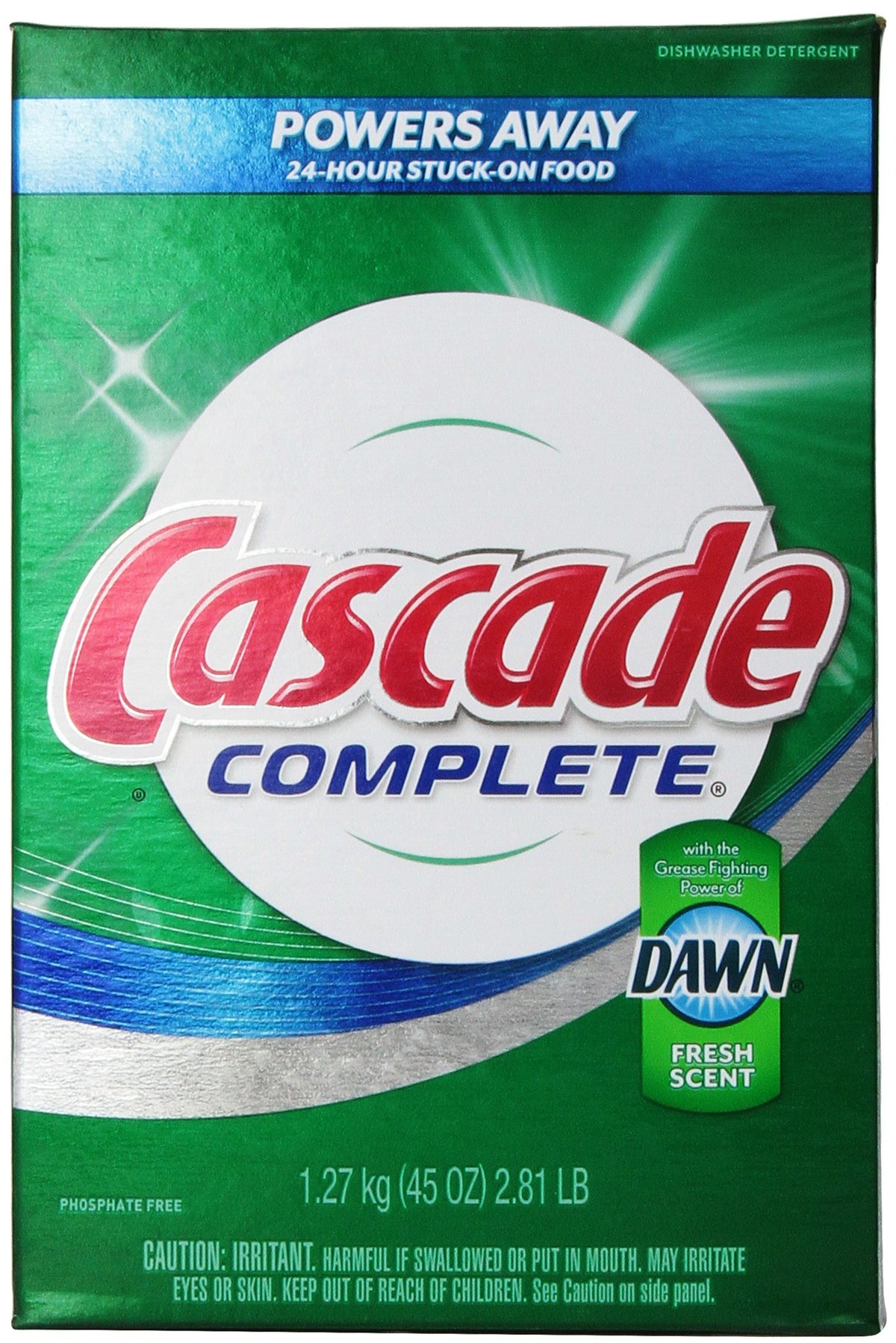 Cascade Complete Powder Dishwasher Detergent, Fresh Scent, 75 oz, White