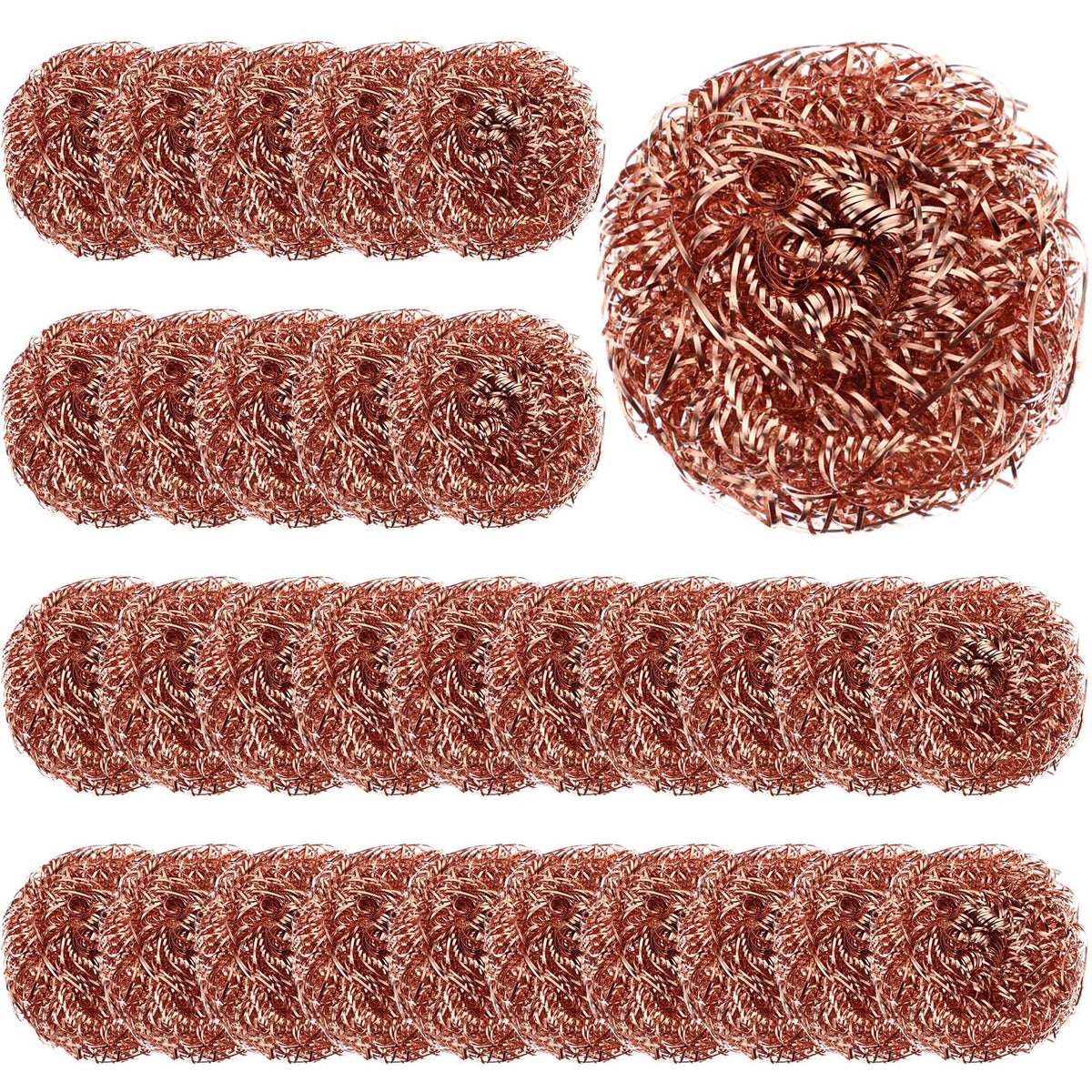 Yinkin 100 Pack Stainless Steel Scrubber Steel Wool Scouring Pads, Silver