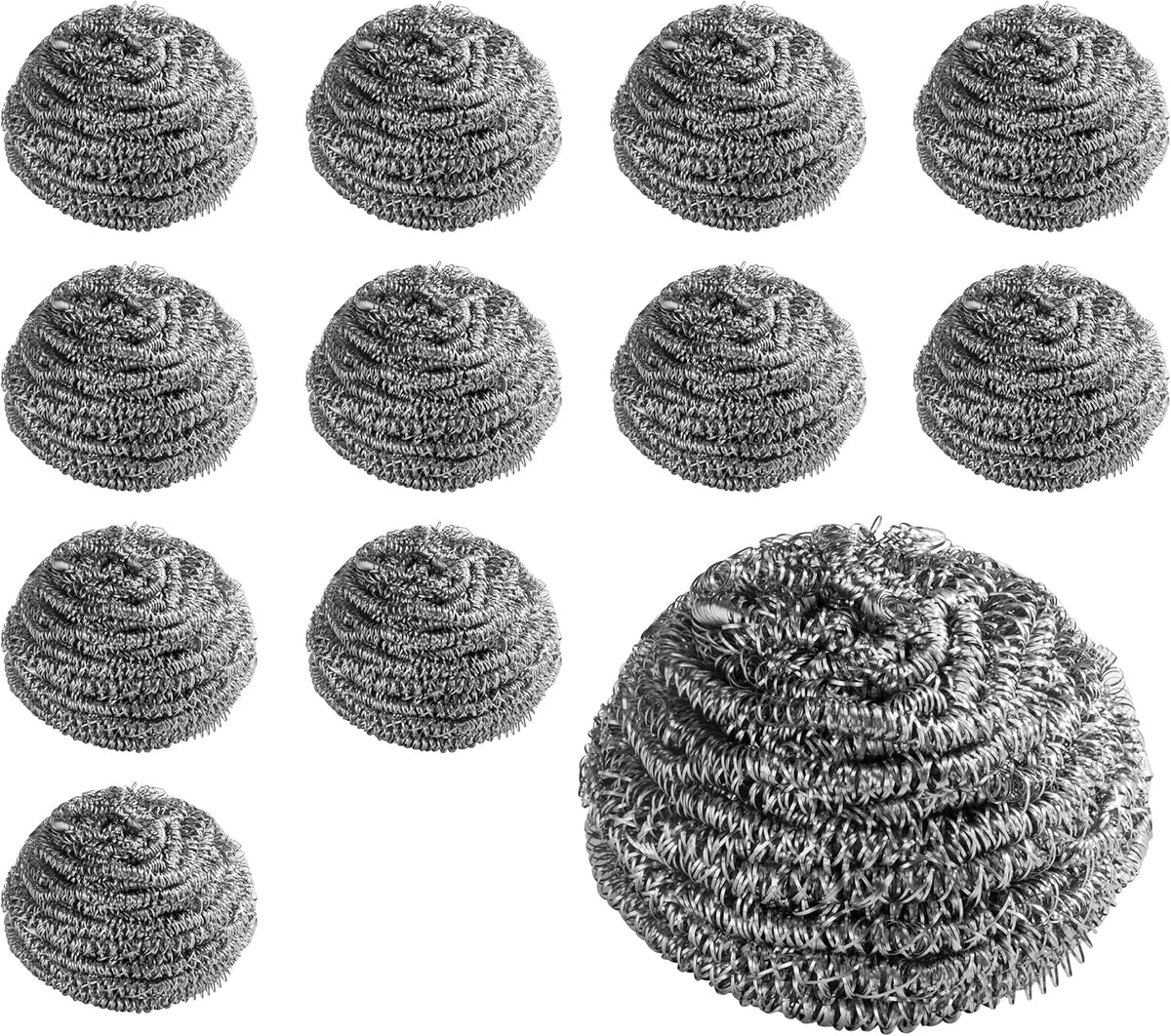 New Star Foodservice Extra Large (50 Grams) Stainless Steel Sponges Scrubbers, Set of 12