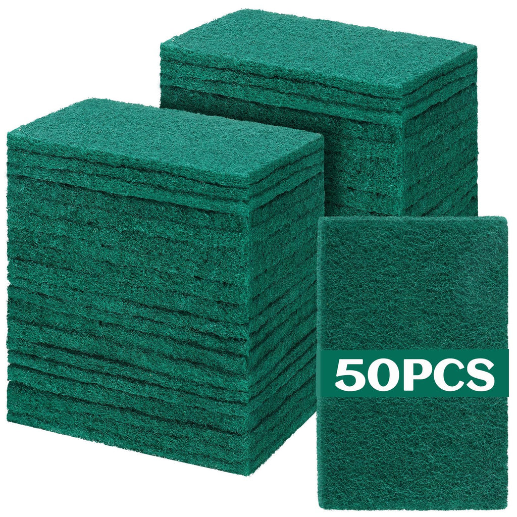 Hoolerry 100 Pcs Heavy Duty Scouring Pads Bulk for Kitchen Dish, Blue