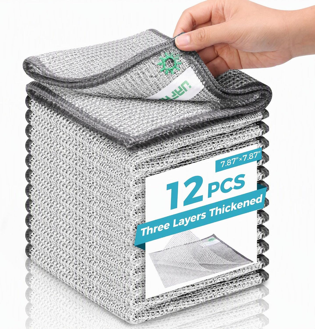 12pcs Upgrade 3-Layer Non-Scratch Steel Wool Dish Rags for Washing Dishes