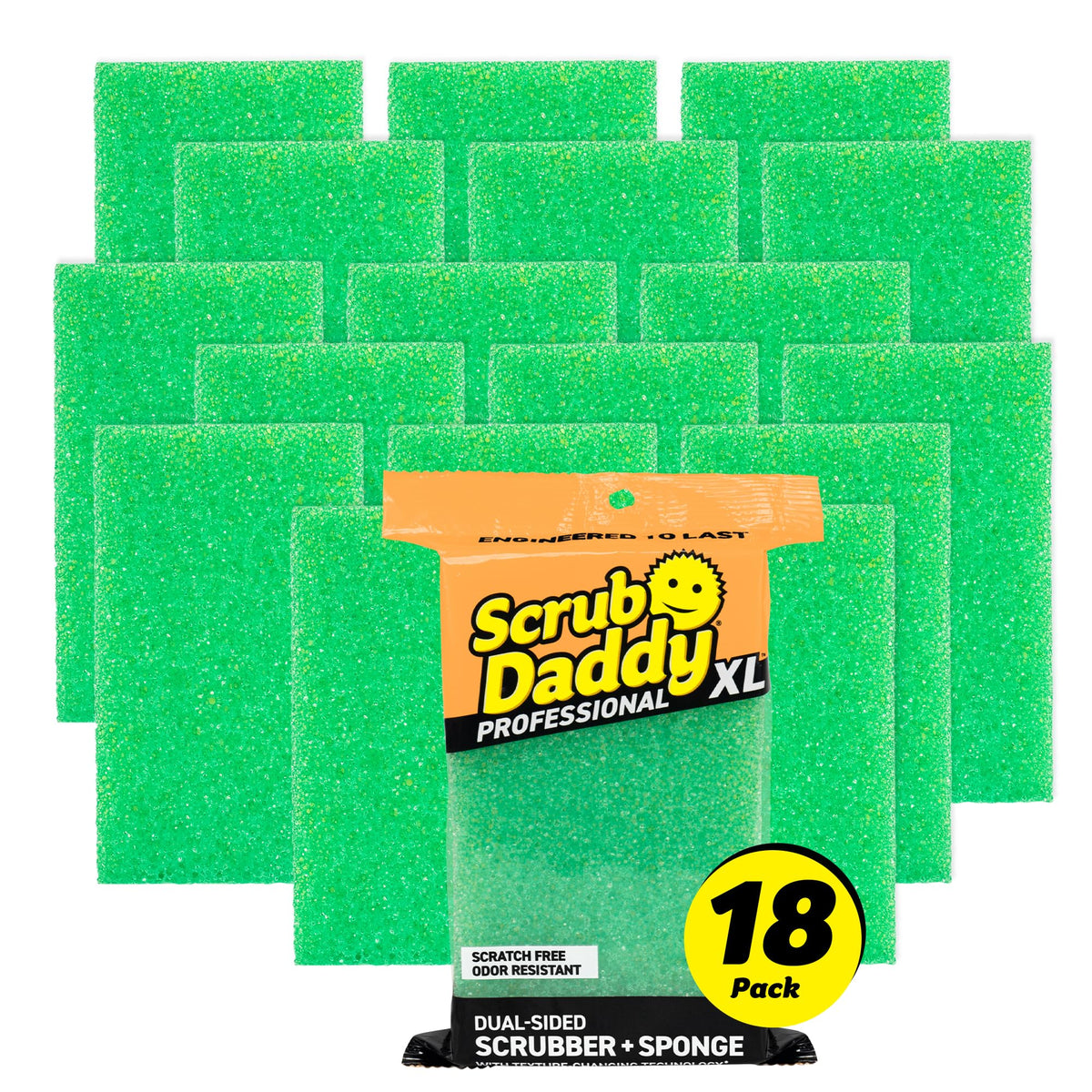 Scrub Daddy Steel Scouring Pad Scrub Sponges - Stainless Steel Scour Daddy - Stainless Steel Fibers Do What Scrubbing Sponges Can't - Durable, Shred-Resistant Scrubbing Pads - 2 Count (6 Pack)