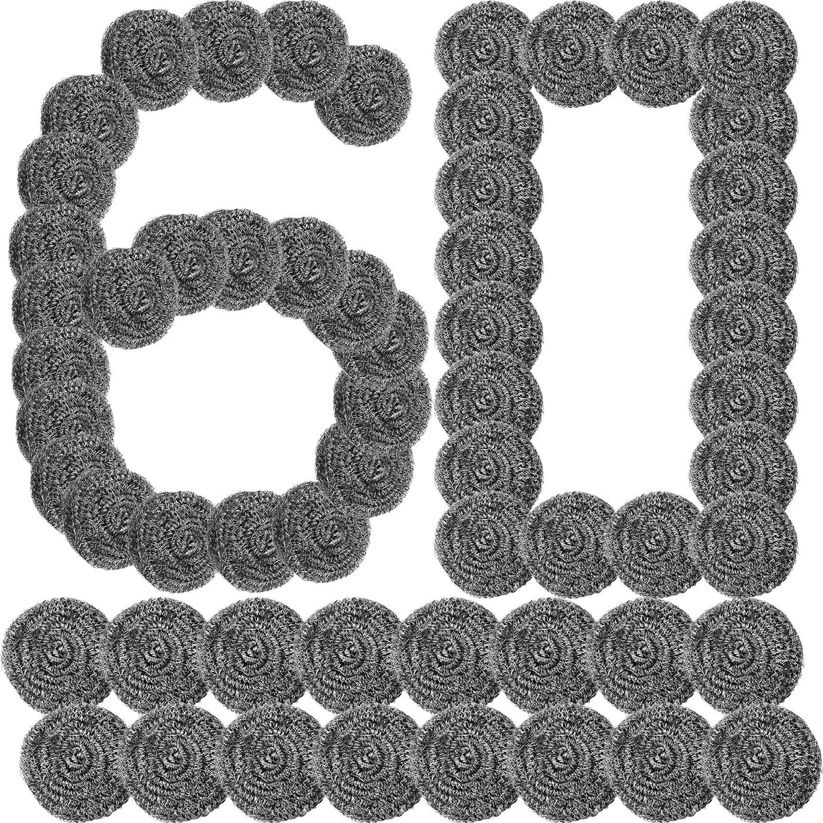Roshtia 100 Pieces Stainless Steel Scouring Pad Bulk Metal Scrubber for Cleaning Dish 30 Gram Stainless Steel Sponge Round Metal Wool Scrubber for Cleaning Kitchen Bathroom Household