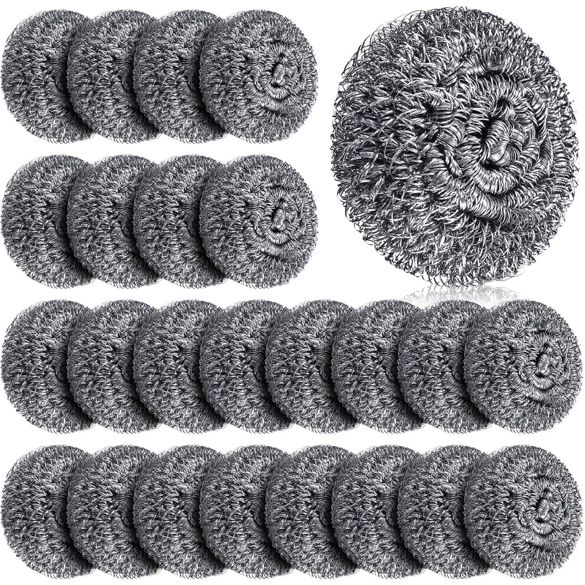 Honeydak 150 Pack Steel Wool Scrubbers 2.5 Inch, 15 Gram, Classic