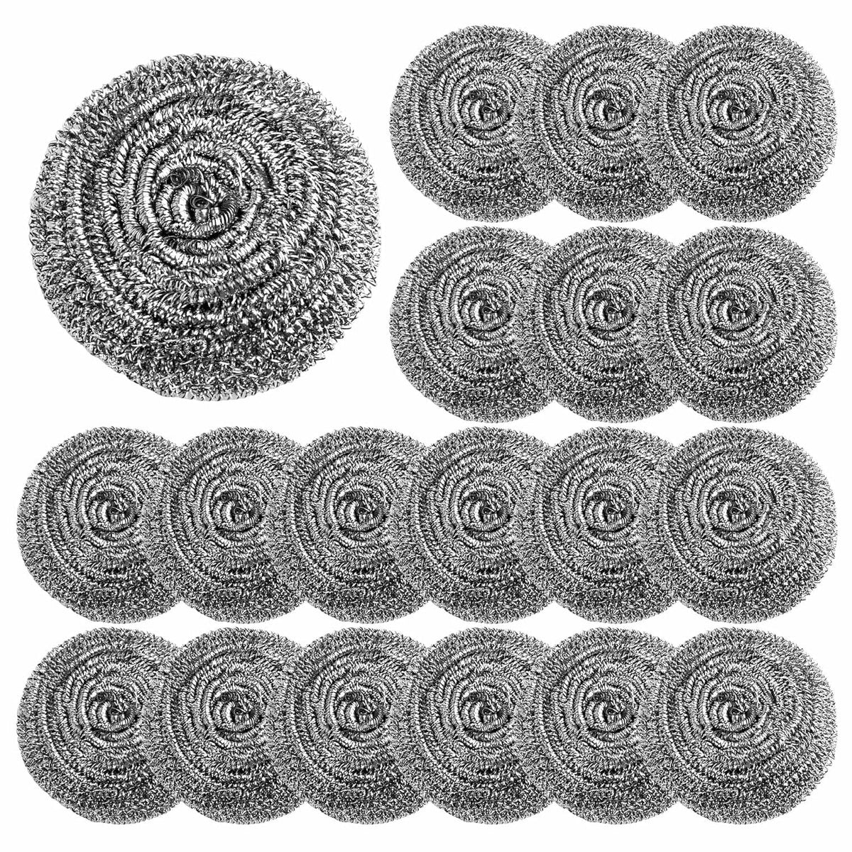 Stainless Steel Scourer Heavy Duty Scrubber Pads Steel Wool (12)