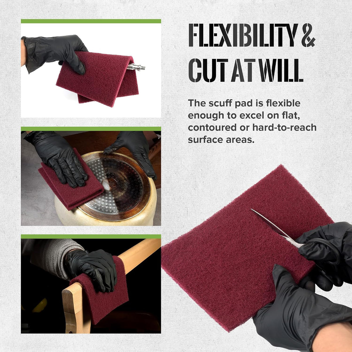 6" x 9" 320 Grit Maroon Scuff Pads 10PCS Scotch Abrasive Brite Pad