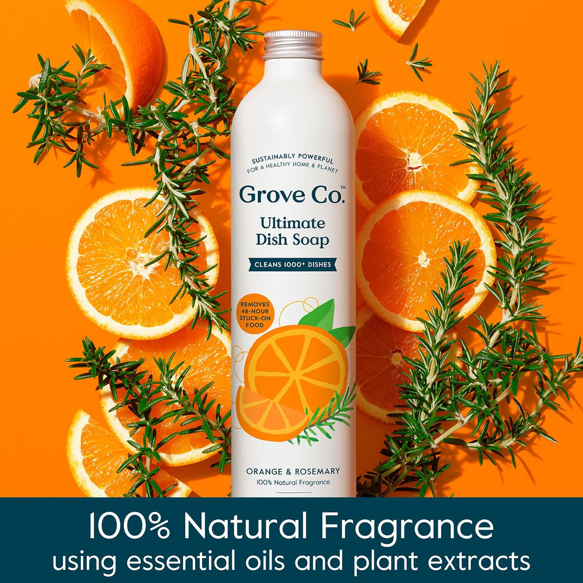 Grove Co. Dish Soap, 3 x 16 fl oz Refills, Orange & Rosemary