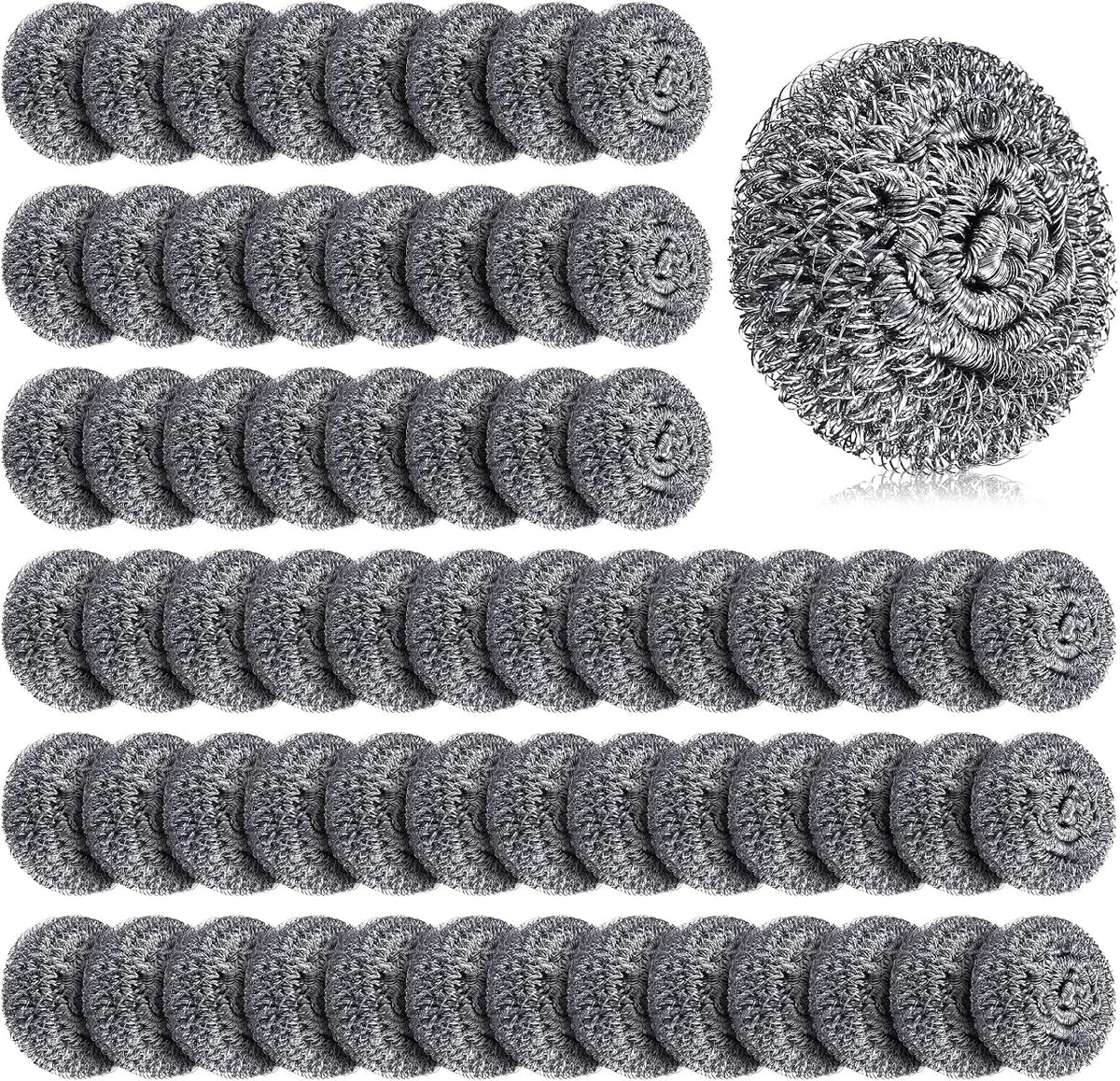 Honeydak 150 Pack Steel Wool Scrubbers 2.5 Inch, 15 Gram, Classic