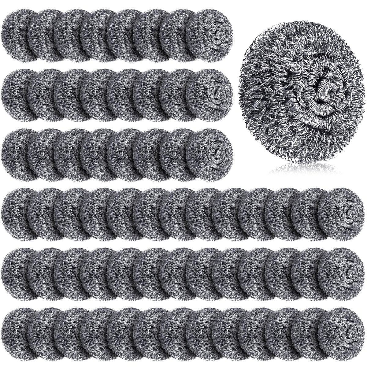 Honeydak 150 Pack Steel Wool Scrubbers 2.5 Inch, 15 Gram, Classic