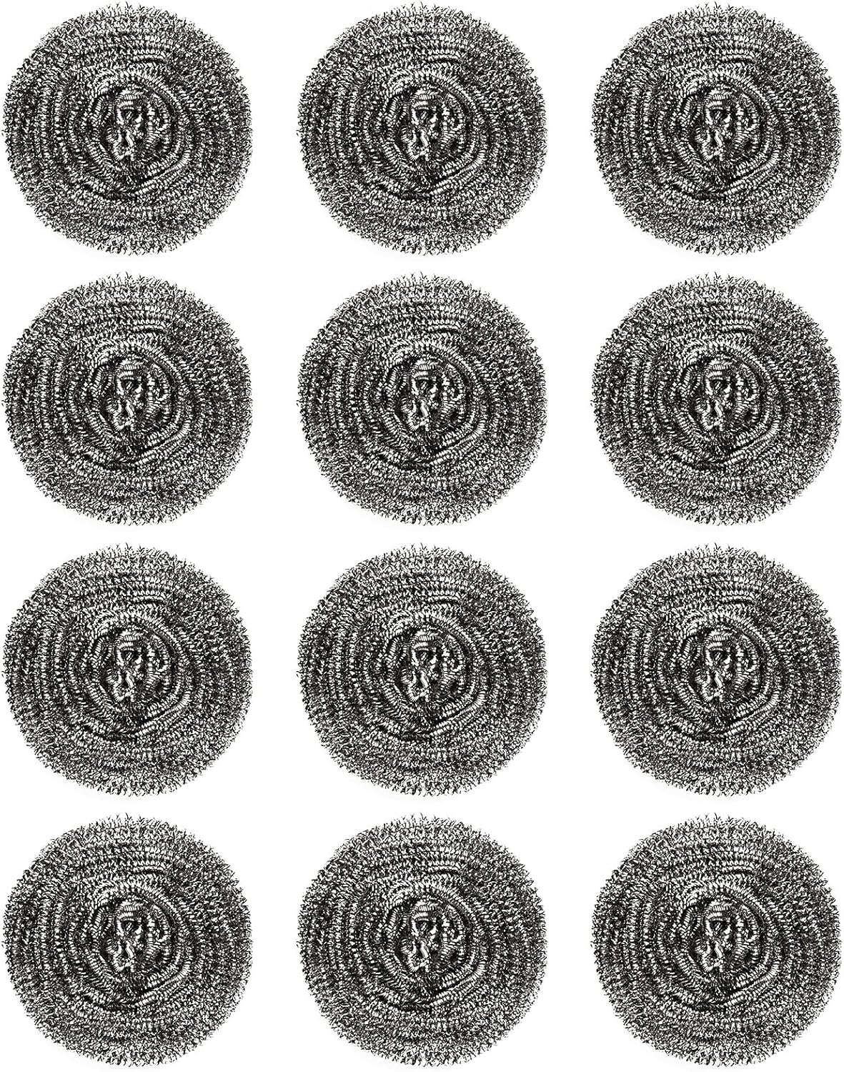 KTOJOY 12 Pcs Stainless Steel Wool Scrubber, Steel Wool Soap Pads, Steel Wool Scrubber forKitchens, Bathroom Cleaning Dishes Pans Pots Ovens Grills