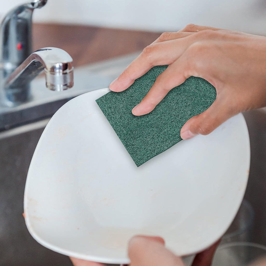 100-Pack Heavy Duty Green Scouring Pads 4x6 Inch | Reusable Non-Scratch Scrub Pads for Kitchen, Dishes, Pots, Pans, Grills & Household Cleaning | Multipurpose Scrubbers for Tough Stains