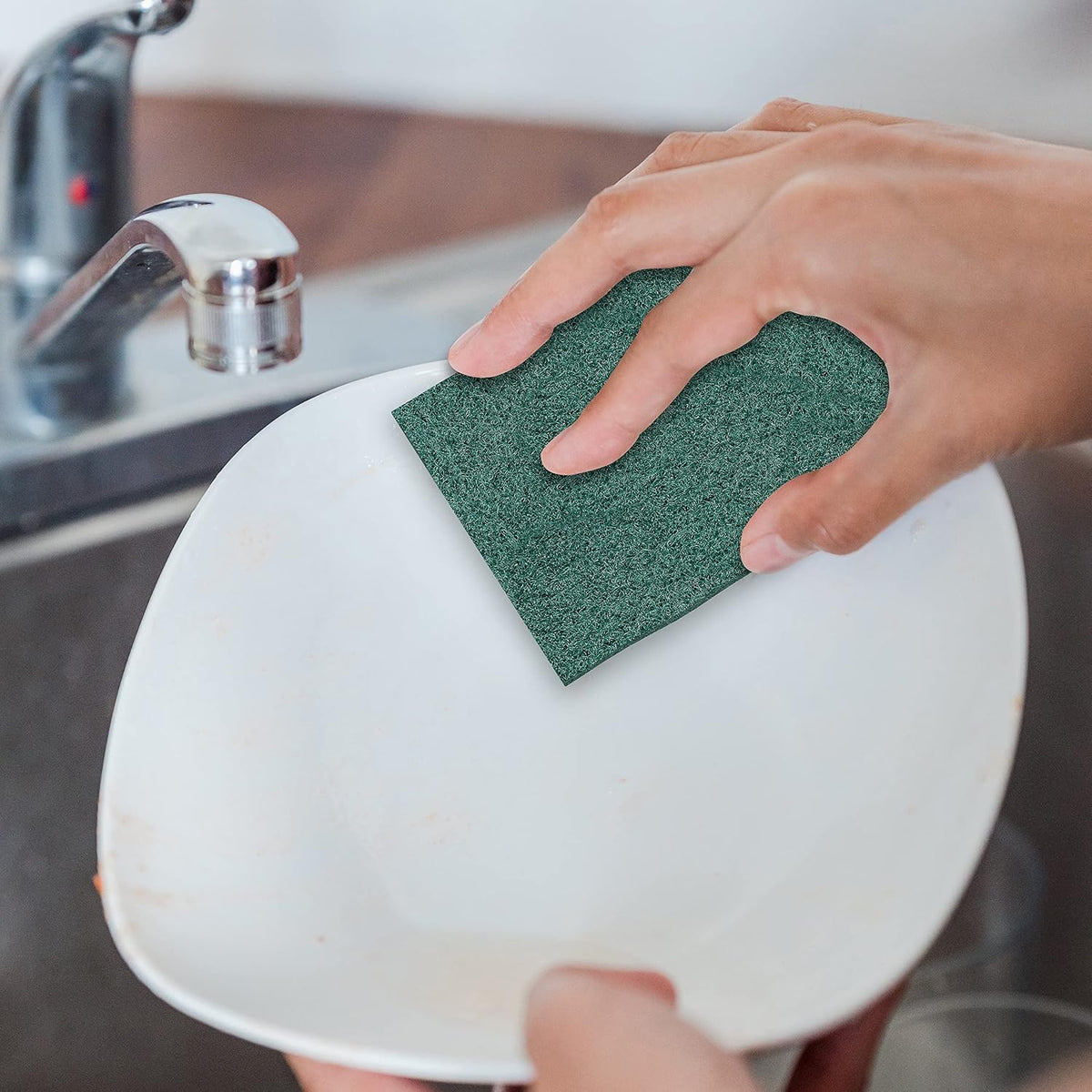 100-Pack Heavy Duty Green Scouring Pads 4x6 Inch | Reusable Non-Scratch Scrub Pads for Kitchen, Dishes, Pots, Pans, Grills & Household Cleaning | Multipurpose Scrubbers for Tough Stains