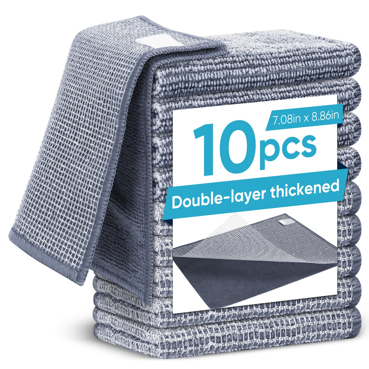 Forggon Non Scratch Wire Dishcloth,New Upgrade 3-Layer,12pcs,7.08"X8.86"