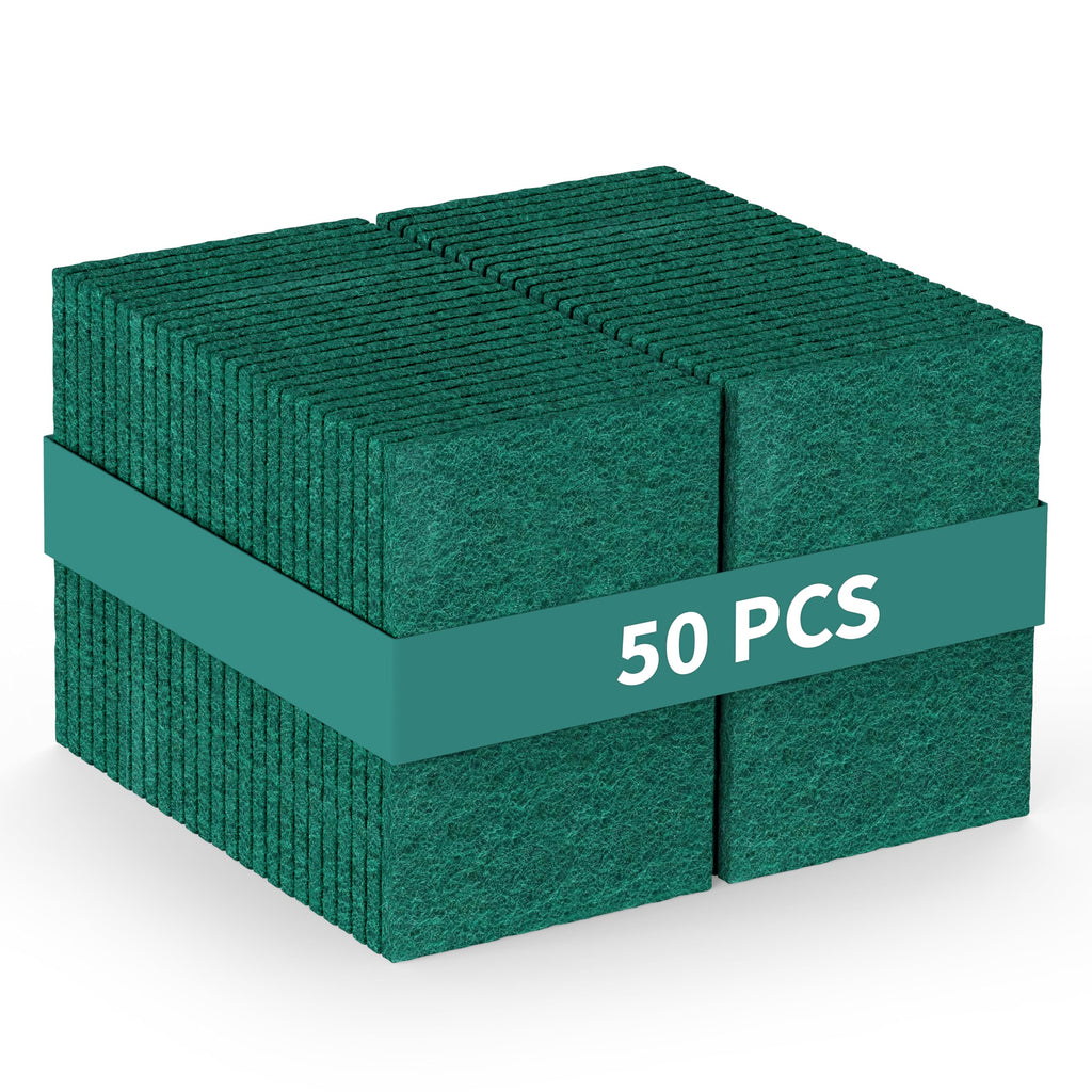 100-Pack Heavy Duty Green Scouring Pads 4x6 Inch | Reusable Non-Scratch Scrub Pads for Kitchen, Dishes, Pots, Pans, Grills & Household Cleaning | Multipurpose Scrubbers for Tough Stains
