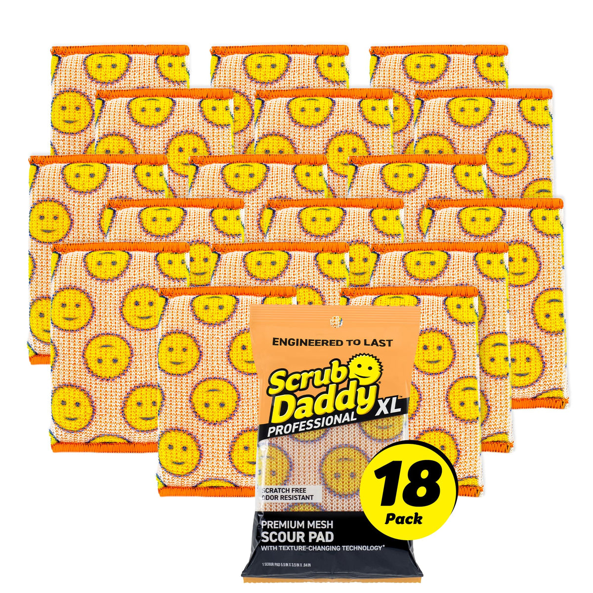 Scrub Daddy Steel Scouring Pad Scrub Sponges - Stainless Steel Scour Daddy - Stainless Steel Fibers Do What Scrubbing Sponges Can't - Durable, Shred-Resistant Scrubbing Pads - 2 Count (6 Pack)